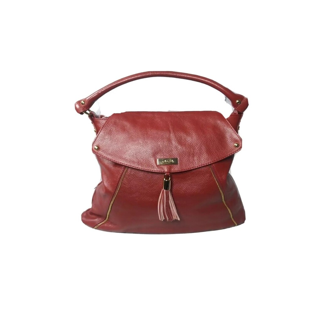 Onna Ehrlich Kelly Bag Red Leather Shoulder Bag Handbag - Picture 2 of 8